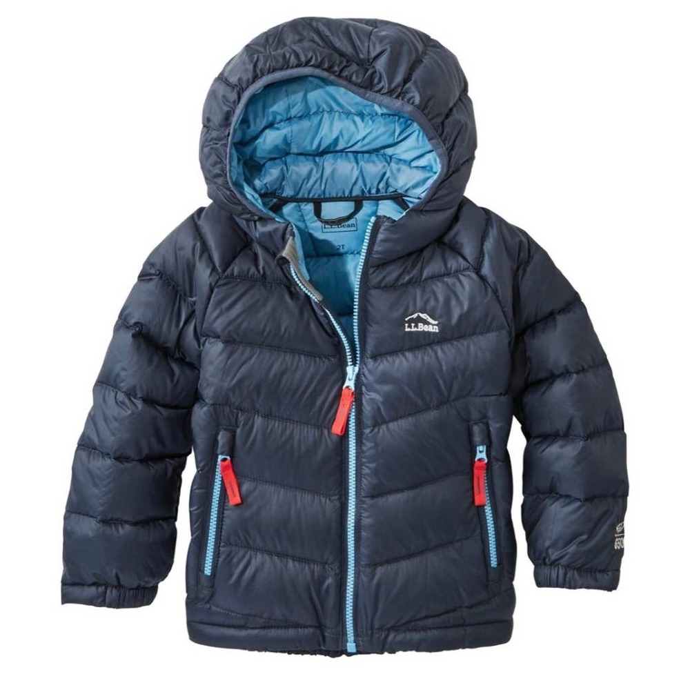 NWT L.L. Bean Ultralight Hooded 650 Down Jacket Coat /Carbon Navy (6-12 Months)